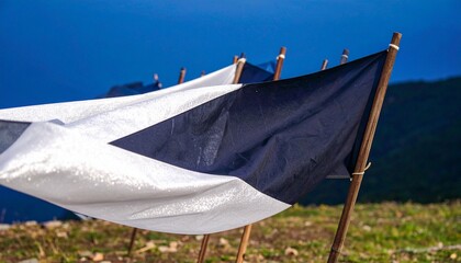 Abstract geometric waves in metallic silver and deep blue, shimmering with crystalline textures, modern minimalist wallpaper, 