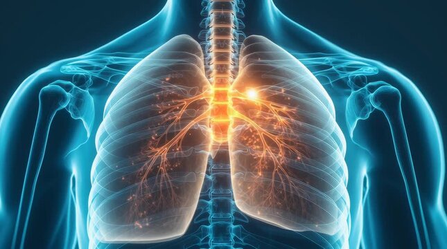 Detailed Anatomical Representation of Lungs with Glow Effect
