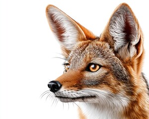 Obraz premium Close up portrait of a fennec fox with large ears and bright amber eyes rendered in a realistic digital illustration