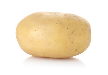 One fresh raw potato isolated on white