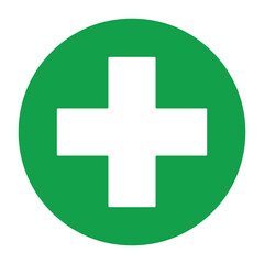 first aid icon vector. green cross medical icon. safety first sign. medical healthcare sign. hospital symbol. first aid and medical cross for mobile app, ui and website. vector illustration and PNG