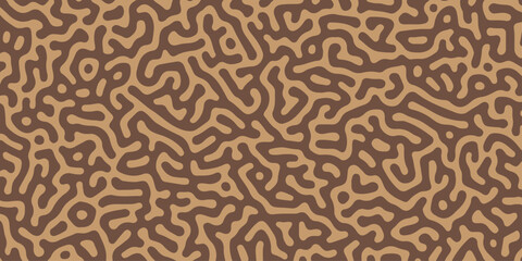 Seamless vector leopard skin pattern with brown and black textured spots on a vintage textile backdrop