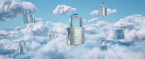 The Locking Mechanism Floating in a Dreamy Cloudy Sky