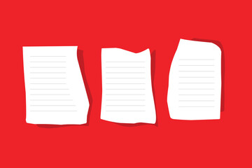 blank paper note template vector on red background.eps