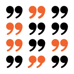 quotation, marks, design, icon, vector, punctuation, symbol, graphic, text, typography, black, orange, quote, quotesymbol, illustration, minimalist, communication, punctuationmark, writing, speech, gr