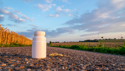 White Bottle On Countryside Gravel Path