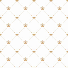 Naklejka premium crown, pattern, design, background, minimal, graphic, golden, elegance, royalty, symbol, decoration, repeating, vector, illustration, stylish, regal, luxury, aesthetic, simple, modern, trendy, seamle