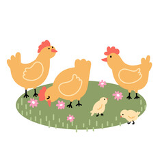 Cartoon vector illustration of chickens