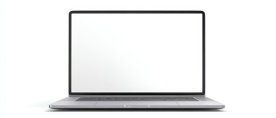 The sleek laptop showcasing a minimalistic blank screen for creative designs.