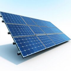 Solar panel on a pole isolated on a white background