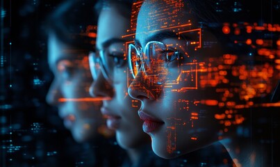 Artificial intelligence cybersecurity threat illustration concept, featuring a Black African American male IT specialist analysing privacy data leaks in a server room, Generative AI