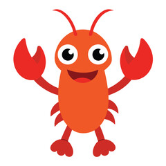 Adorable smiling cartoon lobster character design perfect for children s books and playful branding