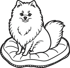 Funny cute squirrel cartoon character with a nut isolated drawing