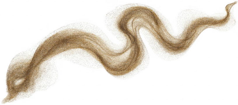 Abstract, flowing, tan-colored form