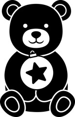 Christmas Little Teddy Bear silhouette isolated.
Cute Holiday Festive teddy bear holding a Christmas Ornament  silhouette.
Transparent background. 