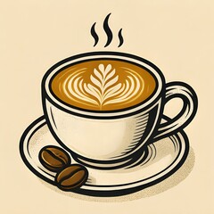 Obraz premium cup of coffee with beans