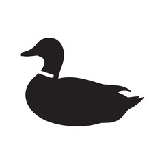 Duck silhouette vector farm and domestic animals Silhouette white Background. 