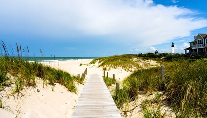 Coastal walkway to beach