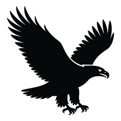 Fototapeta premium Majestic Eagle Silhouette Symbol of Freedom and American Power With Outstretched Wings Ready to Soar High Into the Sky