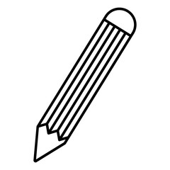 Pencil Outline Icon. Pencil Line Art Logo. Vector Illustration. Isolated on White Background. Editable Stroke vector illustration
