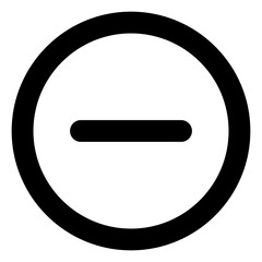 Minus icon Outline sign symbol single, vector illustrasi