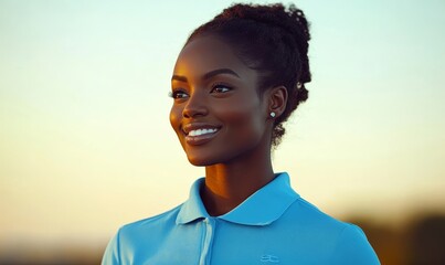 Happy senior Black woman in a nursing home, smiling as she is cared for by a nurse. The scene highlights the importance of compassionate care and dignity in senior living communities, Generative AI