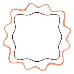 Hand drawn wavy square and oval decorative frames with a flowing organic artistic style