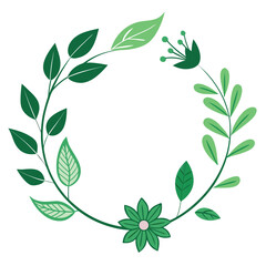 Charming hand drawn botanical leaf flourish frames and borders for elegant design projects