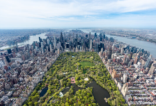 Aerial view of Central Park in New York City, USA