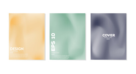 A collection of creative abstract backgrounds with soft, colorful wave textures. A combination of light and dark. Minimalist pastel color designs.