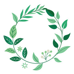 Elegant hand drawn botanical leaf and floral doodle frames for decorative design projects