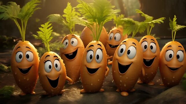 Happy carrots in the garden