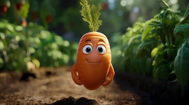 Happy carrots in the garden