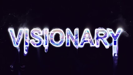 Glowing visionary text with liquid marble effect - Powered by Adobe