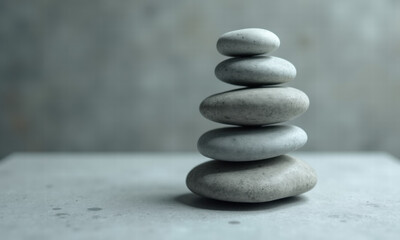 Zen Stones Stacked for Harmony and Balance
