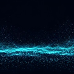 "Abstract Blue Particle Wave on Dark Background &ndash; Futuristic Data Flow Visualization"