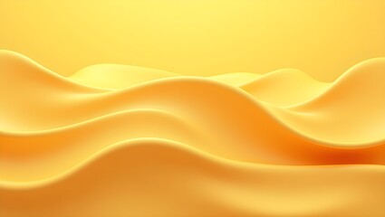 Smooth Yellow Abstract Wave Background &ndash; 3D Minimal Fluid Design