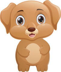 Cute dog cartoon isolated on white background