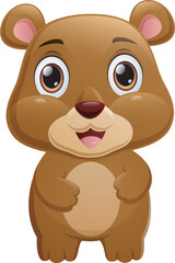 Cute bear cartoon isolated on white background
