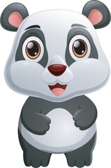 Cute panda cartoon isolated on white background