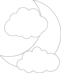 Half Moon With Some Clouds