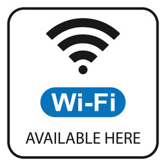 wifi available here sign white background with black icon