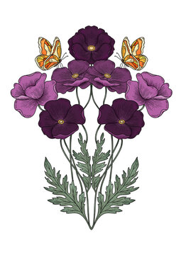 bouquet of purple flowers