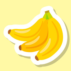 バナナのイラスト 3本 ステッカー