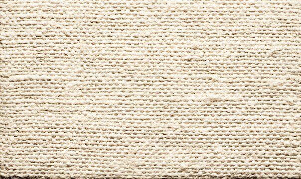 Tecido de linho natural creme claro, textura de fibra vis&iacute;vel