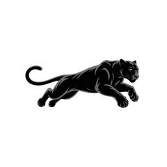 Fototapeta premium Panther logo , cat, animal, silhouette, black, dog, panther, vector, mammal, illustration, pet, isolated, wild, running, leopard, puma, white, run, lion, tiger, animals, feline, icon, cartoon, tattoo,
