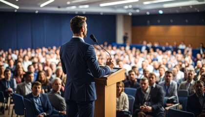 Speaker addressing large audience (1)