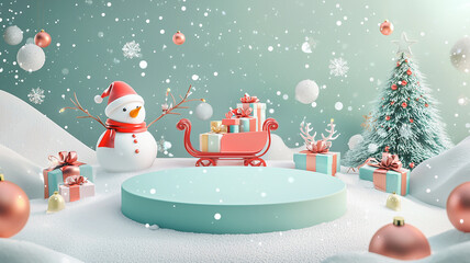 snowman with gifts