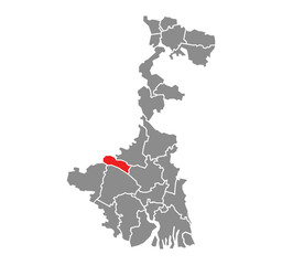 Paschim Bardhaman (West Bardhaman) District Highlighted in West Bengal State Map of India