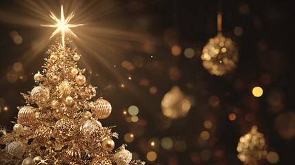 golden christmas tree